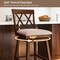 Costway 29" Bar Stool Wooden Chair Set of 1/2/3/4 with Contoured Backrest Swivel Padded Seat Oak